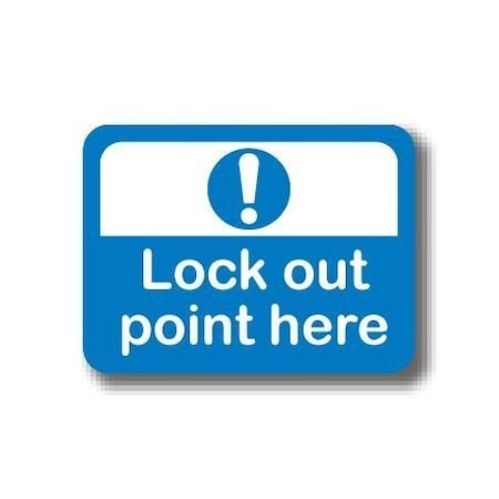 Ergomat 12in x 9in RECTANGLE SIGNS - Lock Out Point Here DSV-SIGN 108 #2021 -UEN